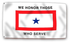 Blue Star Banner. Support Our Troops.